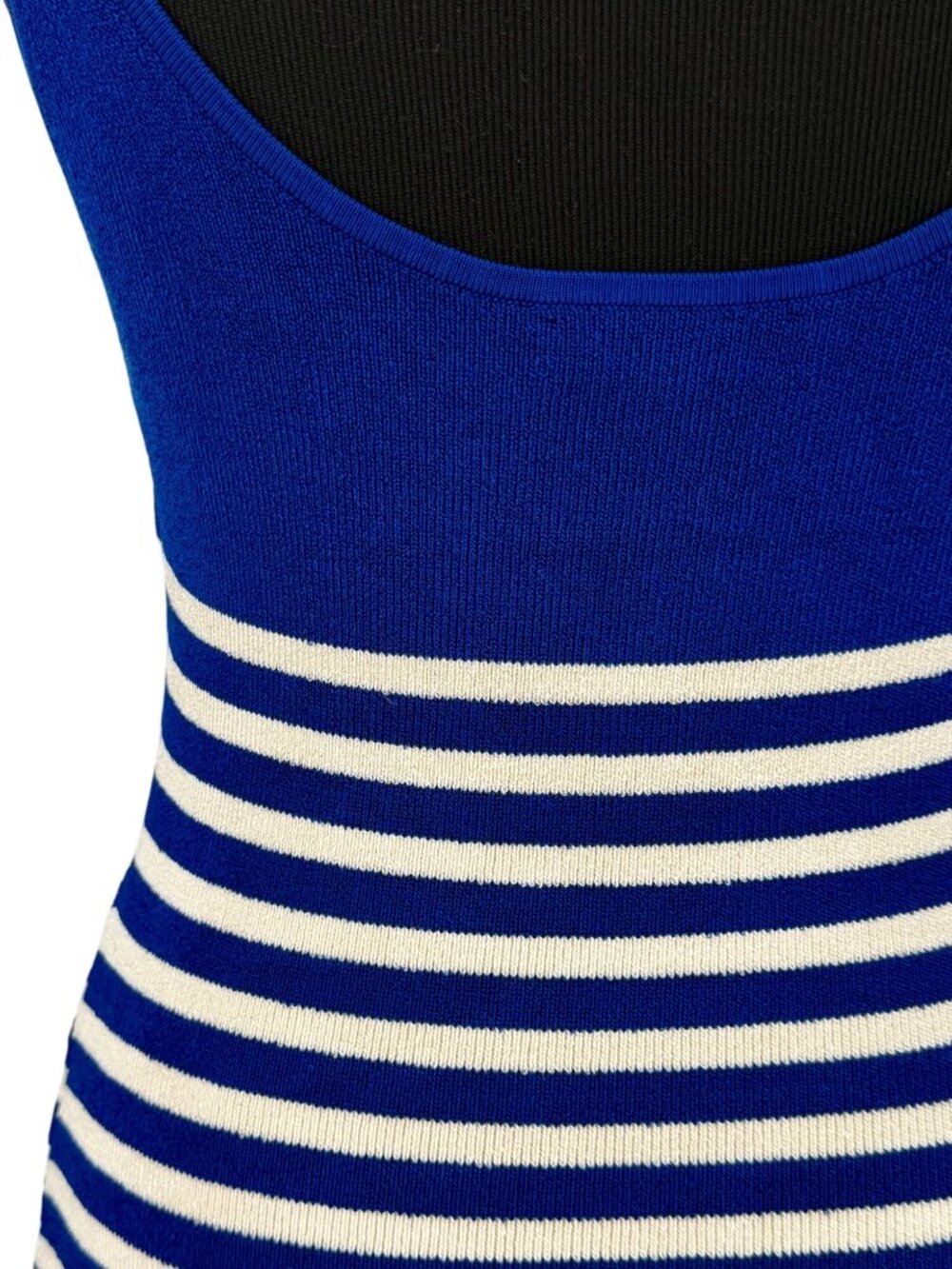 J.Crew Blue White Striped Stretch Knit Bodycon Midi Dress S| Nautical Minimalism - Picture 9 of 16